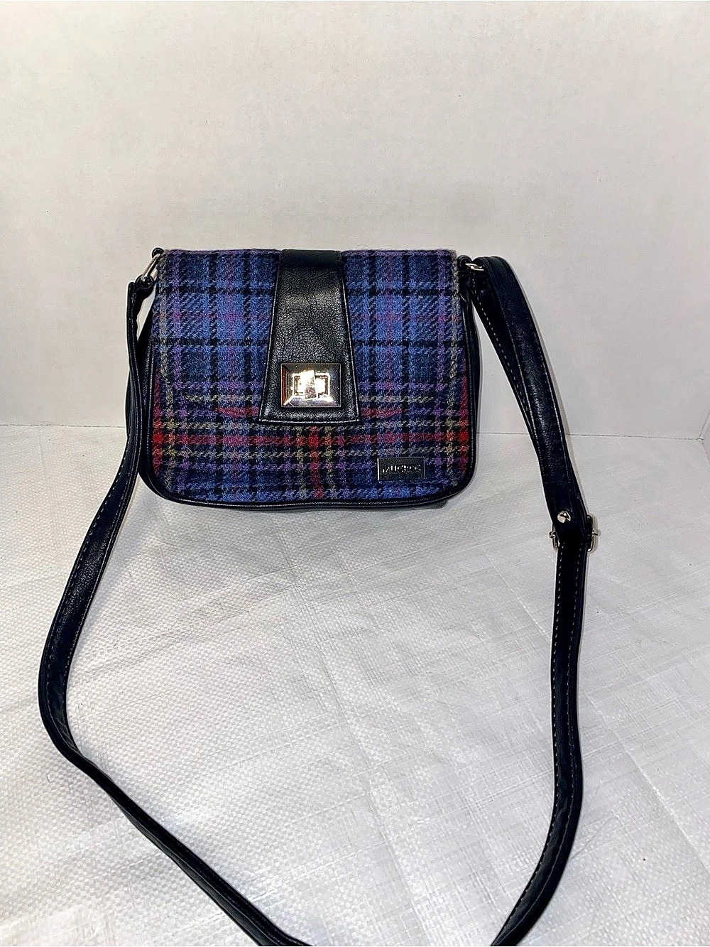 Mucros Weavers Grace Bag Plaid Crossbody Bag Blue & Black